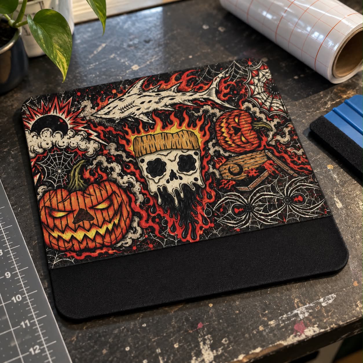 Mouse Pad noir avec les dessins originaux de Raph